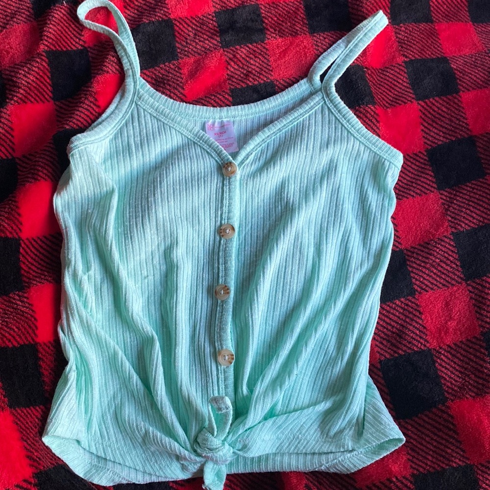 Tank top teal buttons down front nobo brand